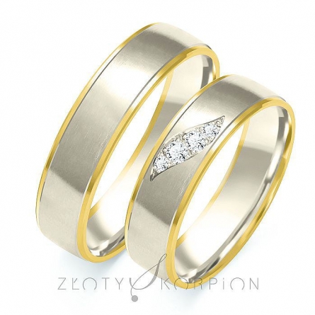 Dwukolorowe obrączki ślubne - B-201 ZS