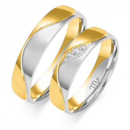 Dwukolorowe obrączki ślubne - B-203 ZS