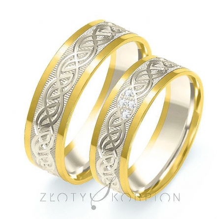 Dwukolorowe obrączki ślubne - B-204 ZS