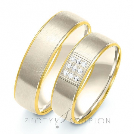 Dwukolorowe obrączki ślubne - B-205 ZS