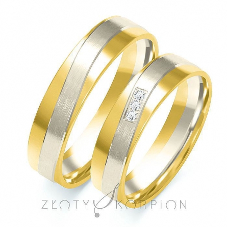 Dwukolorowe obrączki ślubne - B-206 ZS