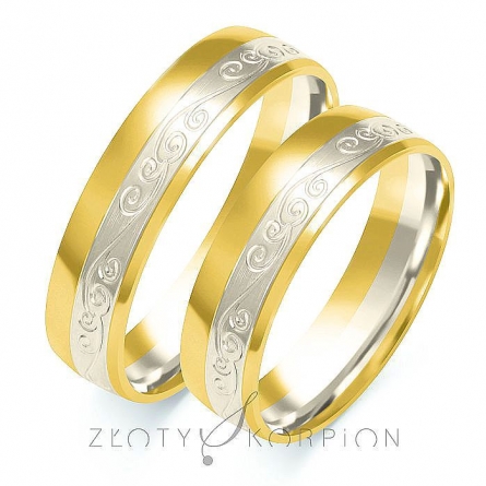 Dwukolorowe obrączki ślubne - B-207 ZS