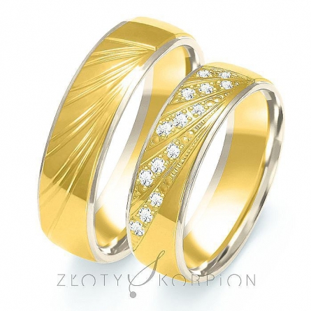 Dwukolorowe obrączki ślubne - B-209 ZS