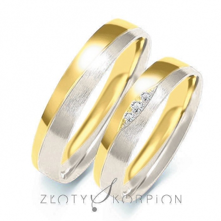Dwukolorowe obrączki ślubne - B-210 ZS