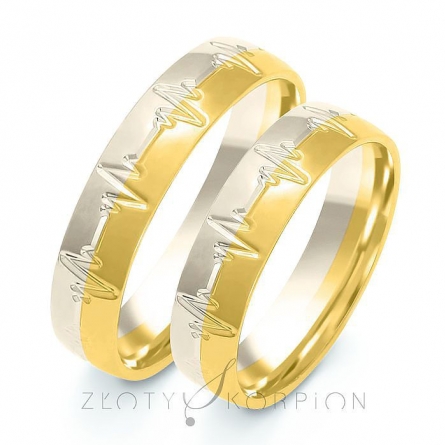 Dwukolorowe obrączki ślubne - B-211 ZS
