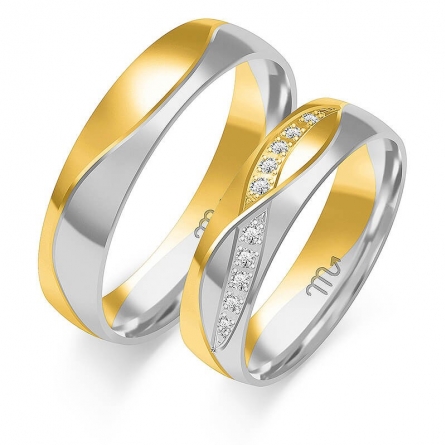 Dwukolorowe obrączki ślubne - B-219 ZS