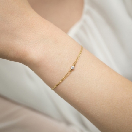 Bransoletka złota z brylantami 0.10 ct - B-004