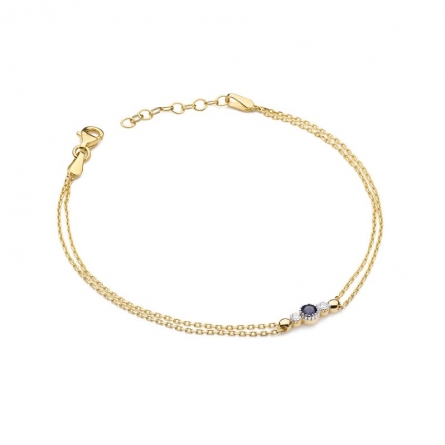 Bransoletka złota z szafirem i brylantami 0.15 ct - B-005