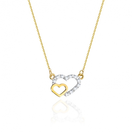 Celebrytka złota z brylantami Serca 0.055 ct - C-023