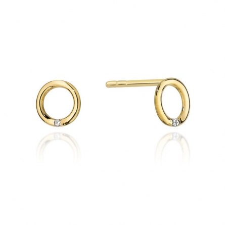 Kolczyki kóleczka z brylantami 0.01 ct - K0082