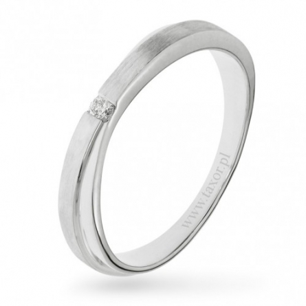 Pierścionek z brylantem z białego złota - D-059W / 0.035 ct