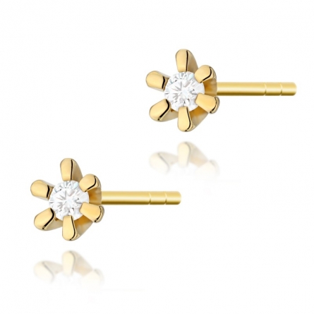 Kolczyki sztyfty klasyczne z brylantami 0,04 ct - K0029
