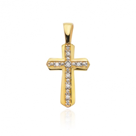 Zawieszka z brylantem krzyżyk - D-0005 / 0.035 ct
