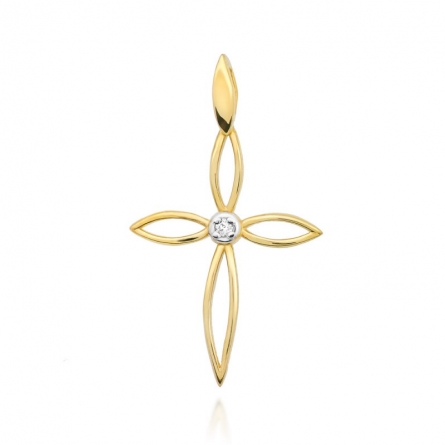 Zawieszka z brylantem krzyżyk - D-0029 / 0.02 ct