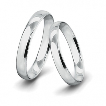 Obrączki z platyny Breuning - 4.5 mm klasyczne półokrągłe-C (950)