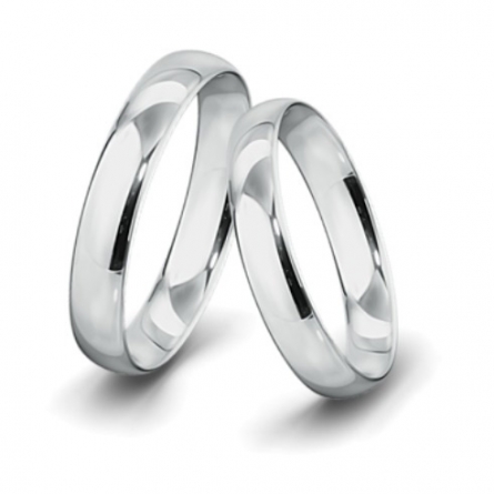 Obrączki z platyny Breuning - 4 mm klasyczne półokrągłe-C (950)