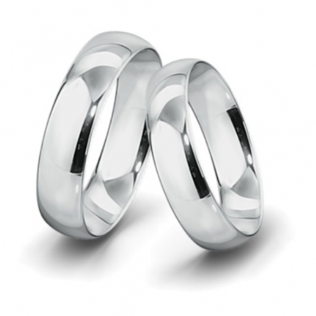 Obrączki z platyny Breuning - 6 mm klasyczne półokrągłe-C (950)