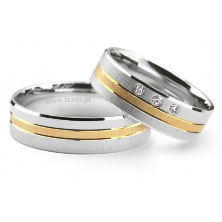 Obrączki ślubne Zirkon - P-004