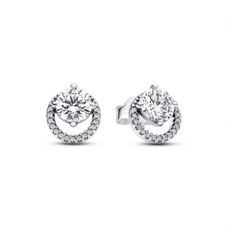 Kolczyki sztyfty z okrągłą lśniącą obwódką - 291248C01