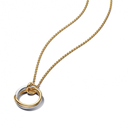 Naszyjnik z dwutonową zawieszką o organicznym kształcie - 363882C00