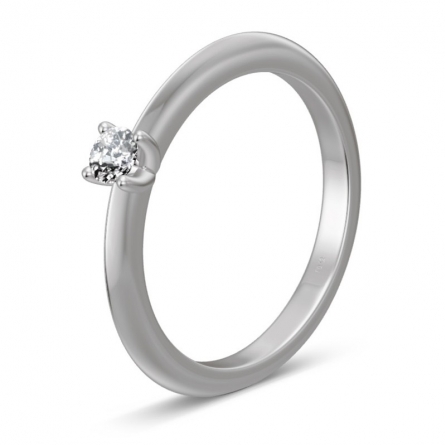 Pierścionek z platyny z brylantem - Pt-05634 / 0.15 ct