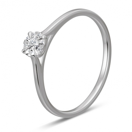 Pierścionek z platyny z brylantem - Pt-5763 / 0.104 ct