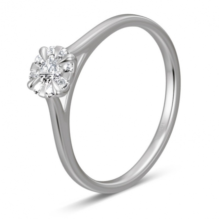 Pierścionek z platyny z brylantem - Pt-5764 / 0.18 ct