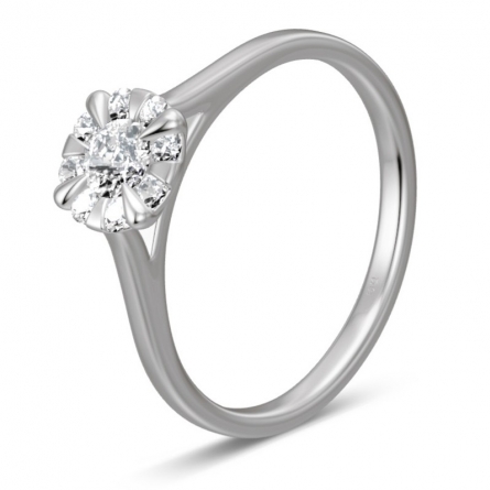 Pierścionek z platyny z brylantem - Pt-5765 / 0.39 ct