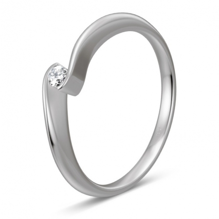 Pierścionek z platyny z brylantem - Pt-85939 / 0.05 ct