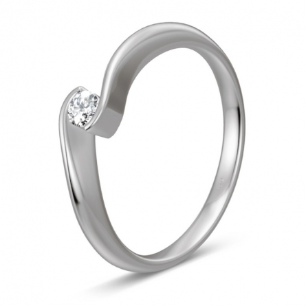 Pierścionek z platyny z brylantem - Pt-85940 / 0.10 ct