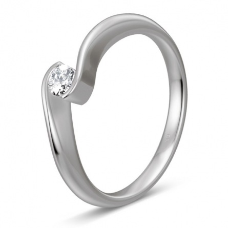 Pierścionek z platyny z brylantem - Pt-85941 / 0.15 ct