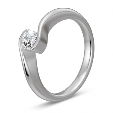 Pierścionek z platyny z brylantem - Pt-85944 / 0.30 ct