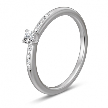 Pierścionek z platyny z brylantem - Pt-85947 / 0.15 ct