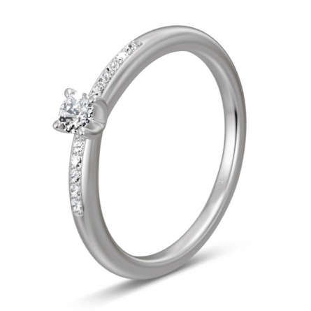 Pierścionek z platyny z brylantem - Pt-85948 / 0.215 ct