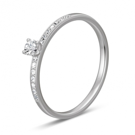 Pierścionek z platyny z brylantem - Pt-85950 / 0.17 ct