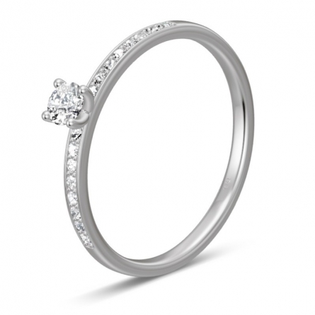 Pierścionek z platyny z brylantem - Pt-85951 / 0.23 ct