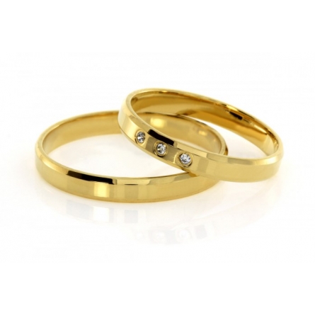 Obrączki klasyczne ze złota próby 585 Zirkon - PF-3S