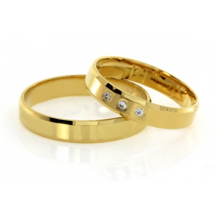 Obrączki klasyczne ze złota próby 585 Zirkon - PF-4S