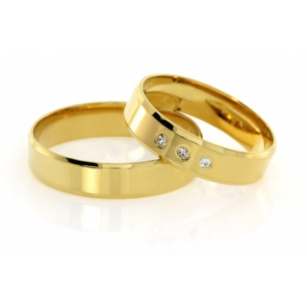 Obrączki klasyczne ze złota próby 585 Zirkon - PF-5S