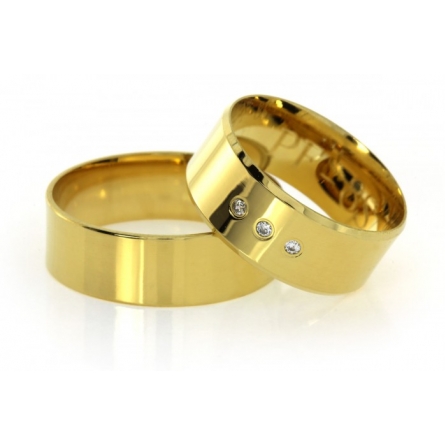 Obrączki klasyczne ze złota próby 585 Zirkon - PF-7S