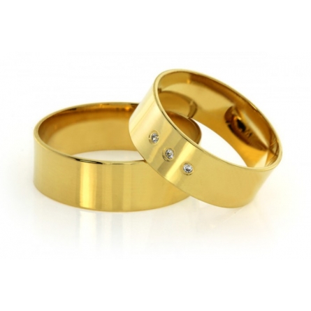 Obrączki klasyczne ze złota próby 585 Zirkon - PL-7S