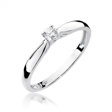 Pierścionek z brylantem z białego złota - W-45W / 0.10 ct