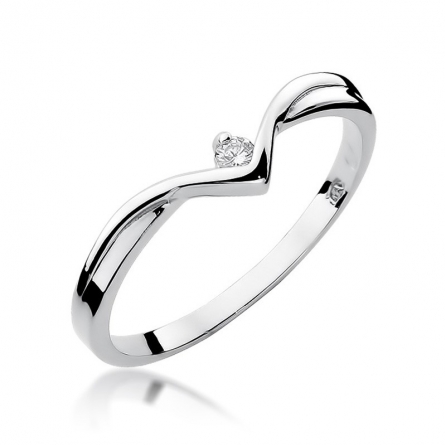 Pierścionek z brylantem z białego złota - W-51W / 0.04 ct