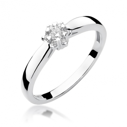 Pierścionek z brylantem z białego złota - W-61W / 0.15ct