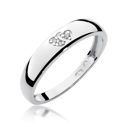 Pierścionek z brylantem z białego złota - W-189W / 0.02ct