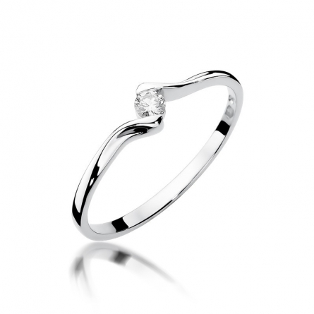 Pierścionek z brylantem z białego złota - W-332W / 0.09ct