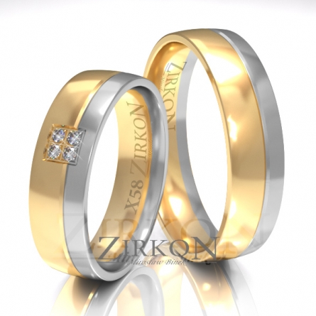 Obrączki ślubne Zirkon - X-058 L