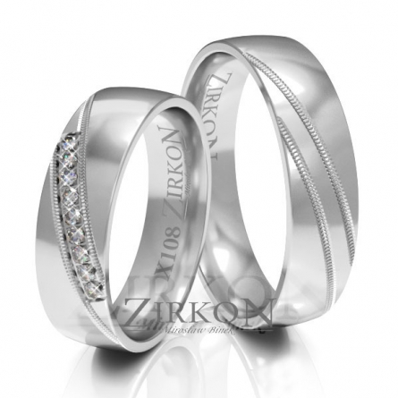 Obrączki ślubne Zirkon - X-108 L