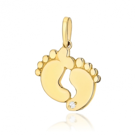 Zawieszka stópki z brylantem - Z033 / 0.005 ct