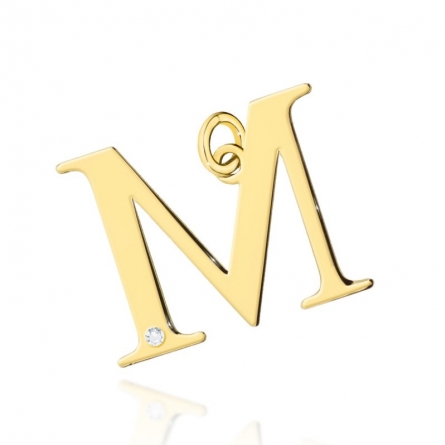 Zawieszka z brylantem litera M - Z-069 / 0.005 ct